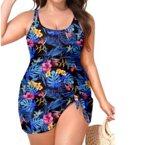 NIeyook Plus Size One Piece Swimsuit Women Tummy Control Swim Dress